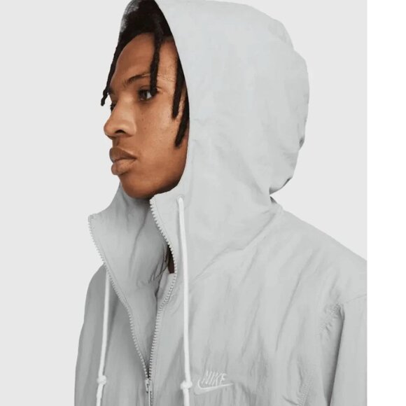 Nike Sportswear Club Futura Men's Full Zip Woven Hooded Jacket Grey 2XL - Picture 8 of 16